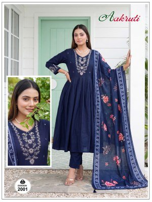Aakruti Roman Silk Kurti Pant with Digital Dupatta Set kurti pant with dupatta Catalogs