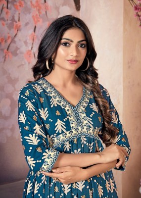 Aaliyaa 1 present heavy rayon embroidered sequence work kurti catalogue  kurtis catalogs
