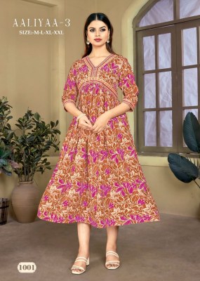 Aaliyaa 3 by heavy reyon print embroidered readymade kurti catalogue kurtis catalogs