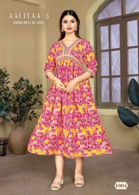 Aaliyaa 3 by heavy reyon print embroidered readymade kurti catalogue kurtis catalogs