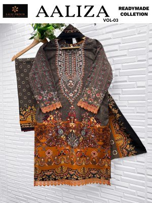 Aaliz Prints Aaliza Vol 3 Ready to Wear Collection Soft Cotton Digital Print Nice Work And Wholesale Readymaid suits readymade suit catalogs