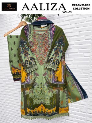 Aaliz Prints Aaliza Vol 3 Ready to Wear Collection Soft Cotton Digital Print Nice Work And Wholesale Readymaid suits readymade suit catalogs