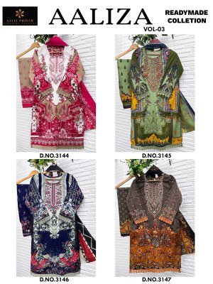 Aaliz Prints Aaliza Vol 3 Ready to Wear Collection Soft Cotton Digital Print Nice Work And Wholesale Readymaid suits readymade suit catalogs