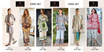 Aaliz Prints Cord Set Vol 5 Premium Lawn Fabric Printed Cord Set Top And Plazo Wholesale co ord set catalogs