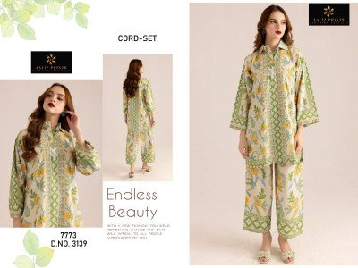 Aaliz Prints Hollywood Cord Set Vol 1 Fabric Lawn fabric for top and plazo Wholesale co ord set catalogs