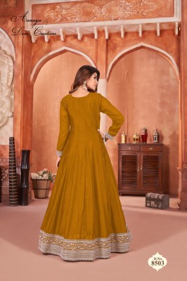 Aanaya vol 185 fancy long designer plain gown with dupatta catalogue at affordable rate gown catalogs