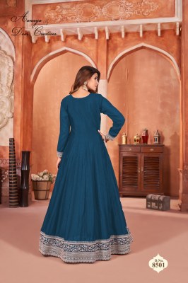 Aanaya vol 185 fancy long designer plain gown with dupatta catalogue at affordable rate gown catalogs