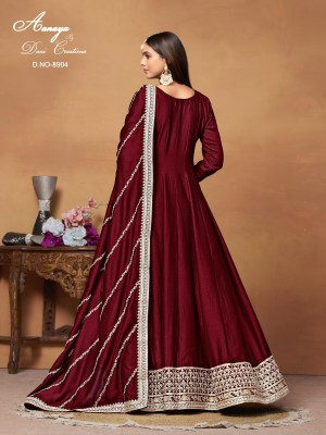  Aanaya vol 189 art silk designer long gown with dupatta catalogue at low rate gown catalogs