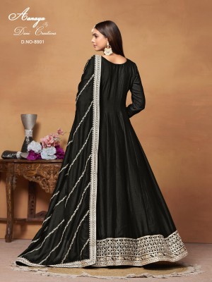  Aanaya vol 189 art silk designer long gown with dupatta catalogue at low rate gown catalogs