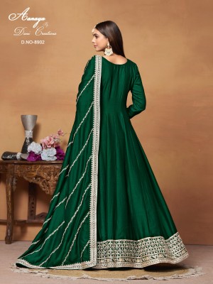  Aanaya vol 189 art silk designer long gown with dupatta catalogue at low rate gown catalogs