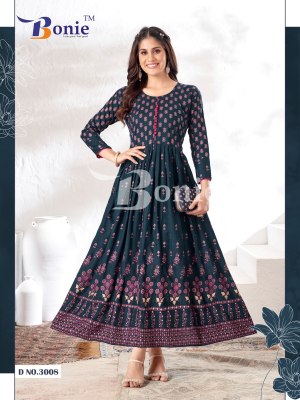 Aanchal 3 by Boine reyon printed ghera long kurti catalogue at amaviexpo kurtis catalogs