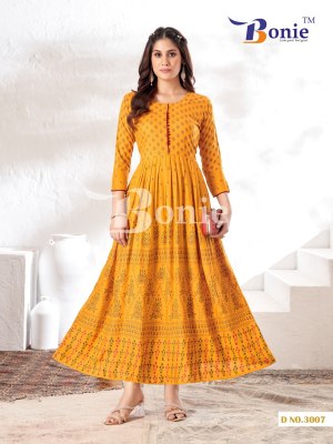 Aanchal 3 by Boine reyon printed ghera long kurti catalogue at amaviexpo kurtis catalogs