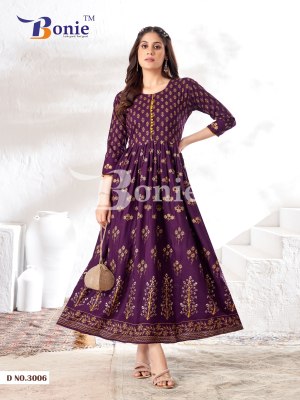 Aanchal 3 by Boine reyon printed ghera long kurti catalogue at amaviexpo kurtis catalogs