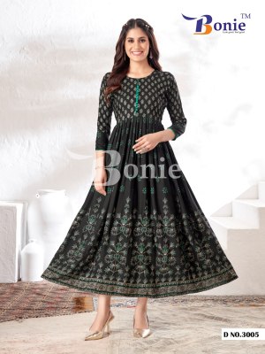 Aanchal 3 by Boine reyon printed ghera long kurti catalogue at amaviexpo kurtis catalogs