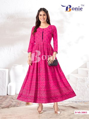 Aanchal 3 by Boine reyon printed ghera long kurti catalogue at amaviexpo kurtis catalogs