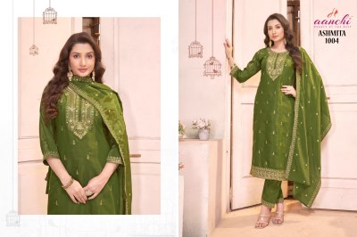 Aanchi Ashmita Kurti Pant With Dupatta Fancy Dupatta Work  kurtis catalogs
