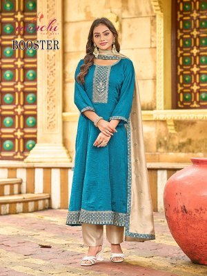 Aanchi Booster Fancy Flair Suit Set Fancy Fabric Top And  Bottom with Fancy Dupatta Work Wholesale kurtis catalogs