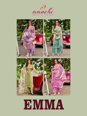 Aanchi Emma Fancy Santoon Kurti with Digital Dupatta Wholesale Ethnic Wear kurti pant with dupatta Catalogs