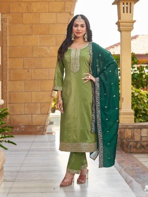 Aanchi Goldy Roman Shimmer Straight Suit Pant with Vichitra Silk Fancy Dupatta Wholesale kurtis catalogs