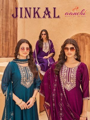 Aanchi Jinkal Vichitra Silk Flair Suit Pant Set And Fancy Dupatta Edition Wholesale Aanchi 