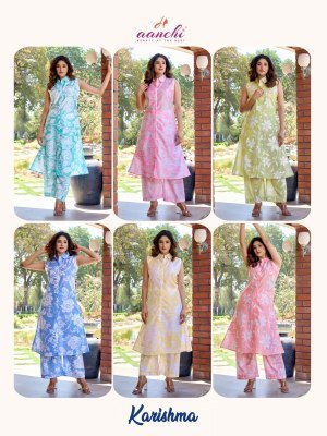  Aanchi Karishma Vatican Print Co Ord Set Top And Bottom Wholesale co ord set catalogs