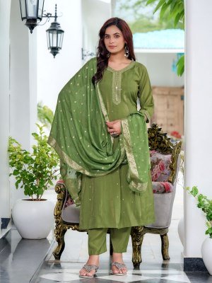 Aanchi Morni Flair Kurti Set  Roman Shimmer Top And Bottom with Fancy Self Jacquard Dupatta Wholesale kurtis catalogs