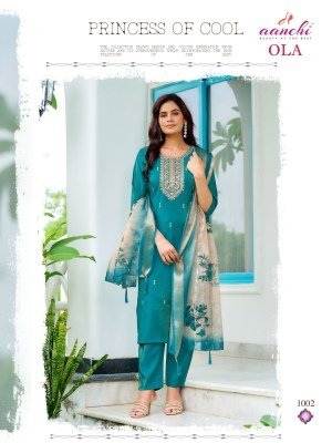Aanchi Ola Roman Shimmer Straight Suit Bottom And  Fancy Digital Dupatta Wholesale kurtis catalogs