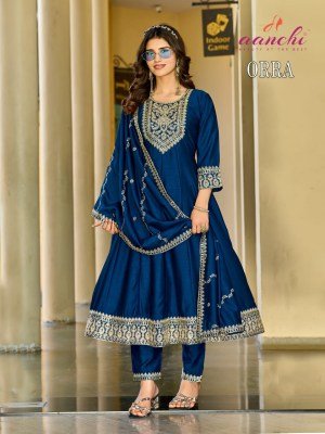 Aanchi Orra Vichitra Silk Embroidered Suit Set with Fancy Embroidered Dupatta fancy Anarkali suit catalogs