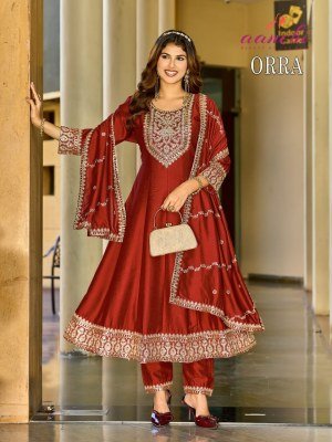 Aanchi Orra Vichitra Silk Embroidered Suit Set with Fancy Embroidered Dupatta fancy Anarkali suit catalogs