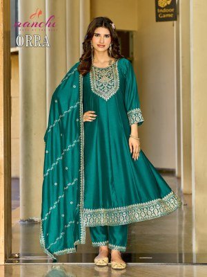 Aanchi Orra Vichitra Silk Embroidered Suit Set with Fancy Embroidered Dupatta fancy Anarkali suit catalogs