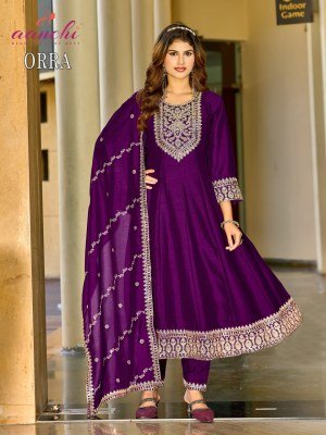 Aanchi Orra Vichitra Silk Embroidered Suit Set with Fancy Embroidered Dupatta fancy Anarkali suit catalogs