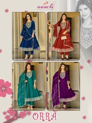 Aanchi Orra Vichitra Silk Embroidered Suit Set with Fancy Embroidered Dupatta fancy Anarkali suit catalogs