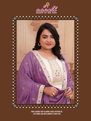 Aanchi Plus Crystal 2 0 Size Big Size 3 Piece Set Vichitra Silk Kurti Bottom And Fancy Dupatta Wholesale kurti pant with dupatta Catalogs