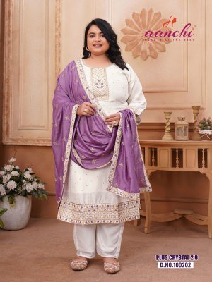 Aanchi Plus Crystal 2 0 Vichitra Silk Straight Suit Set Pant with Fancy Dupatta Wholesale kurtis catalogs