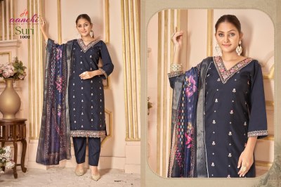 Aanchi Suri Roman Silk 3Pic Readymade Salwar Suits Collection  readymade suit catalogs