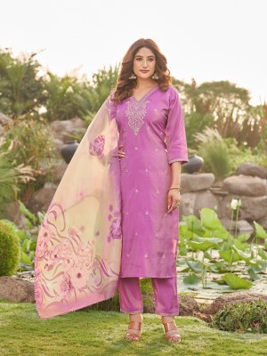 Aanchi by Alisha Roman shimmer 3 pcs set of kurti pant and dupatta catalogue at affordable rate readymade suit catalogs