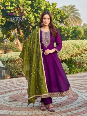 Aanchi by Badra Vichitra silk Designer neck work top bottom and dupatta catalogue readymade suit catalogs