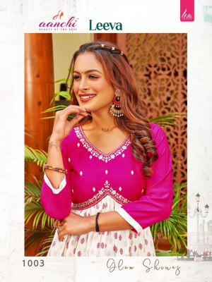 Aanchi kurti present alia cut printed with embroidered work kurti catalogue at wholesale price kurtis catalogs