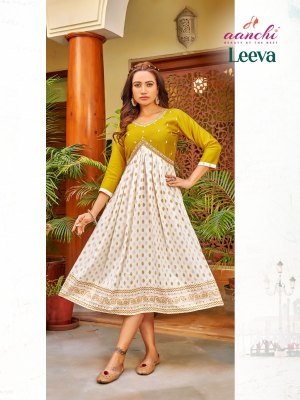 Aanchi kurti present alia cut printed with embroidered work kurti catalogue at wholesale price kurtis catalogs