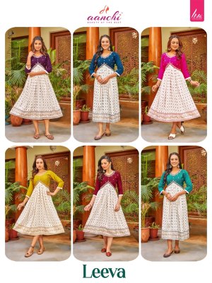 Aanchi kurti present alia cut printed with embroidered work kurti catalogue at wholesale price kurtis catalogs