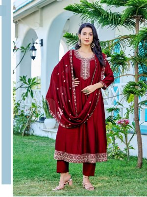 Aanchi kurtis by Volvo vichitra flair kali top bottom and dupatta catalogue at affordable rate Amavi