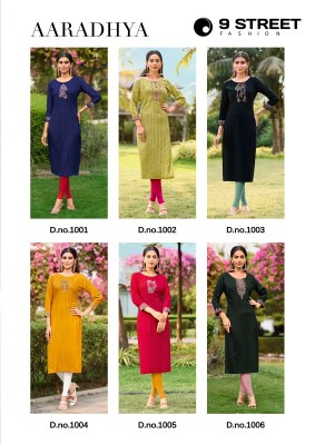 Aaradhya by 9street reyon thread work kurti catalogue at low rate  kurtis catalogs