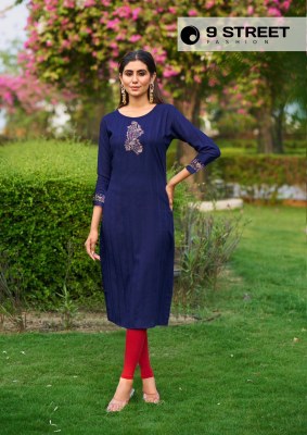 Aaradhya by 9street reyon thread work kurti catalogue at low rate  kurtis catalogs