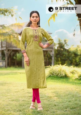 Aaradhya by 9street reyon thread work kurti catalogue at low rate  kurtis catalogs