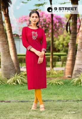 Aaradhya by 9street reyon thread work kurti catalogue at low rate  kurtis catalogs