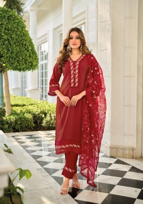 Aarfa by Lady Leela Embroidered Swiss Silk exclusive readymade suit set with amavi Expo readymade suit catalogs