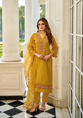 Aarfa by Lady Leela Embroidered Swiss Silk exclusive readymade suit set with amavi Expo readymade suit catalogs