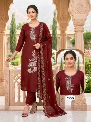 Aariya Gadwal Silk Kurti Pant with Fancy Cut Work Dupatta Set kurti pant with dupatta Catalogs