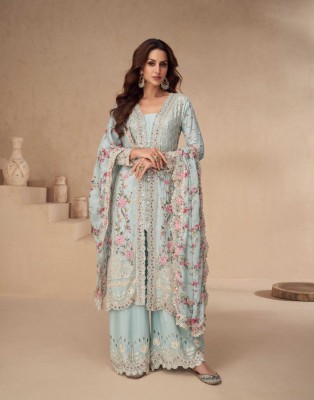 Aarna by Aashirwad Premium Chinon Silk Readymade pakistani suit catalogue at affordable rate pakistani suit catalogs
