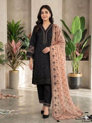 Aarohi Roman Sequence Embroidered Palazzo Suit Set with Organza Dupatta 